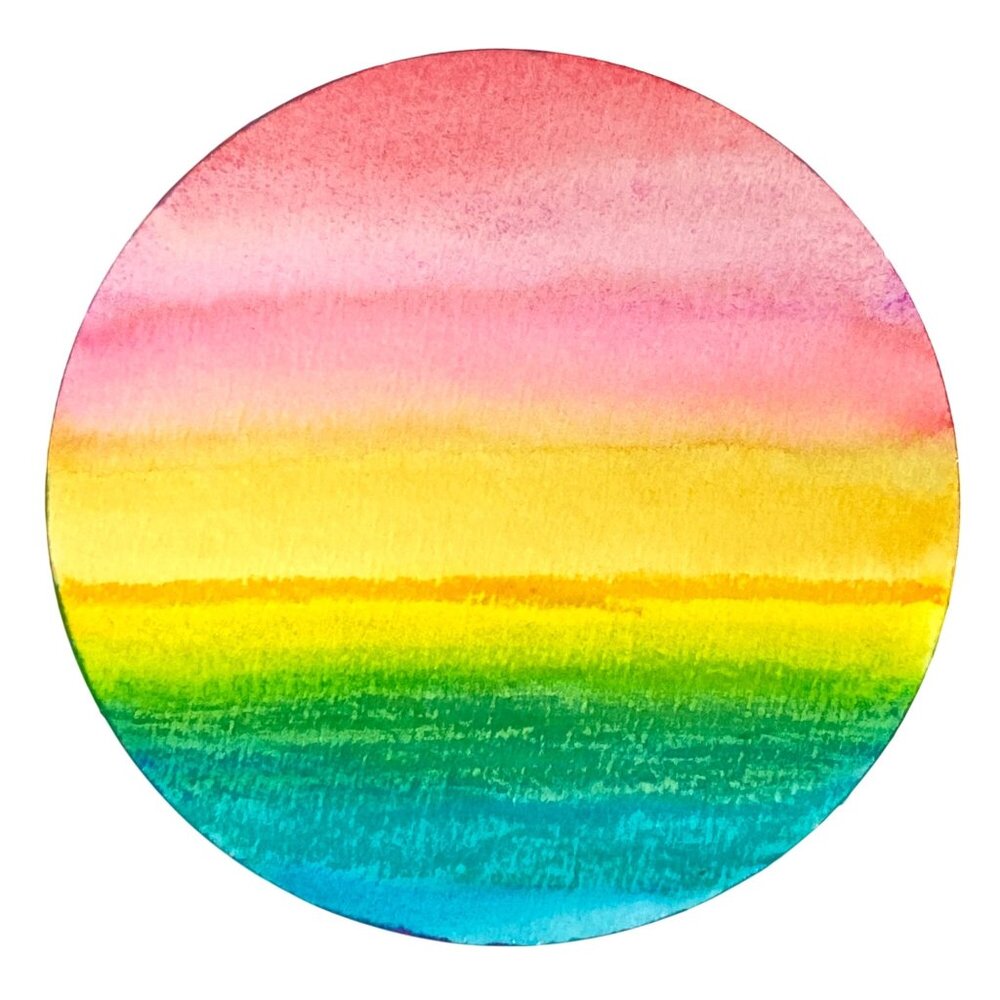 Art Original Planet of Empathy Watercolor Painting Wall Art 6.4in Diameter
